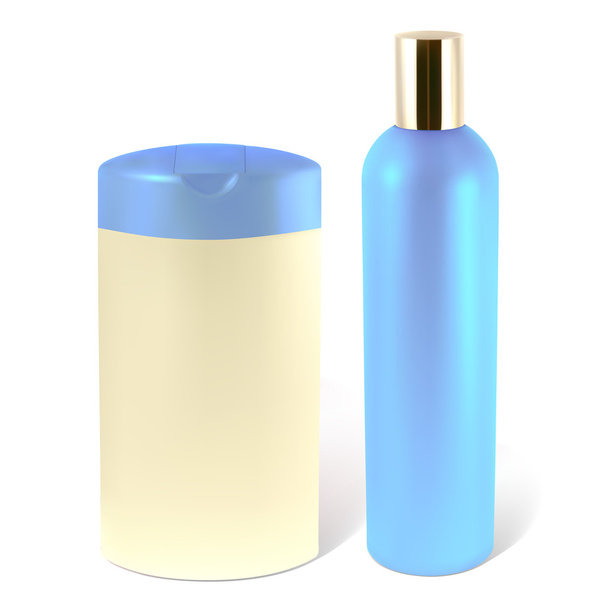 Bottles of shampoo or lotion. - Vector, Image