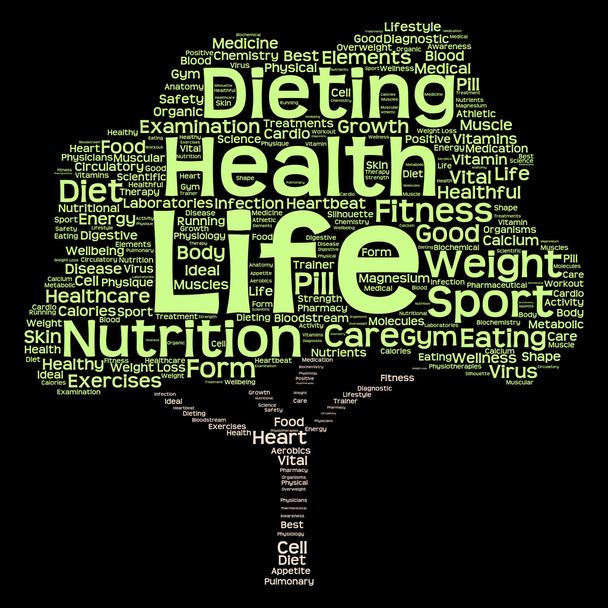 diet green text word cloud - Photo, Image