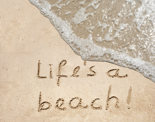 Het leven is een strand-tekst - Foto, afbeelding