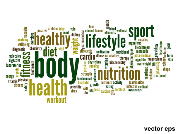Nutricional salud palabras nube
 - Vector, Imagen