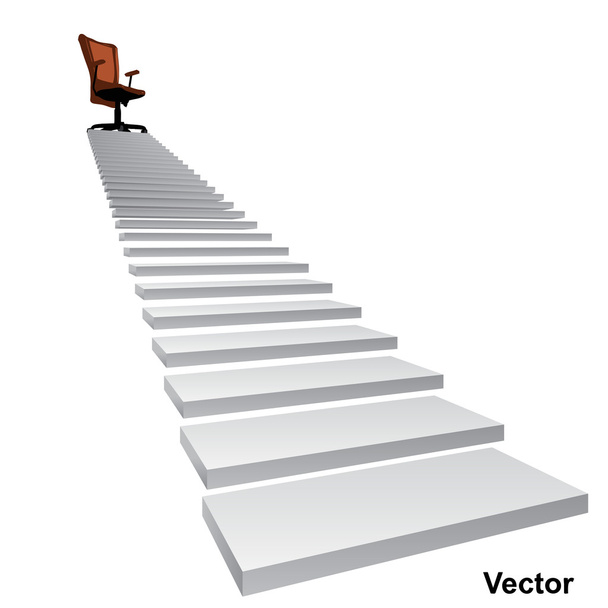 белые лестницы со стулом
 - Вектор,изображение