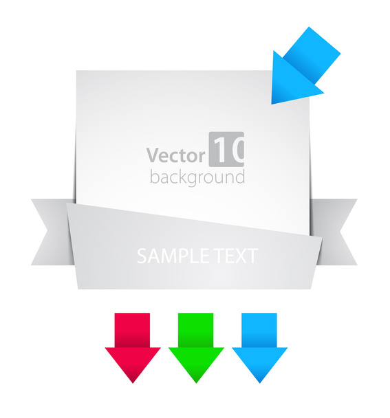 Vector banner with ribbon and color arrows - Wektor, obraz