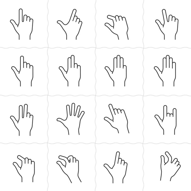 conjunto de ícone gesto
 - Vetor, Imagem
