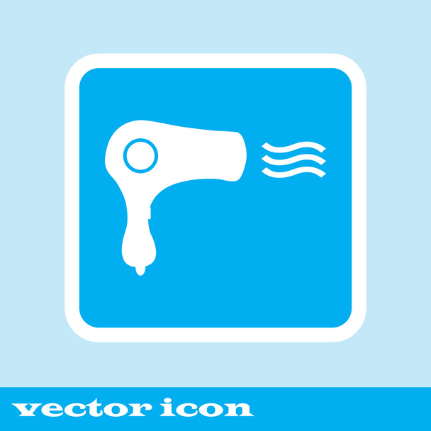 Vintage emblem medal. Hairdryer sign icon. Hair drying symbol. Blowing hot air. Turn on.  Classic flat icon. Vector - Vector, Image