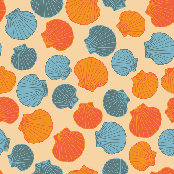 Seamless seashell template. Abstract pattern. - ベクター画像