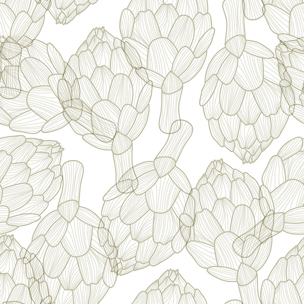 Seamless pattern with artichokes - Vector, Image