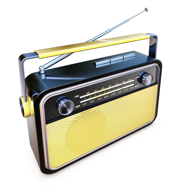 Sarı vintage radyo - Fotoğraf, Görsel