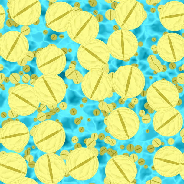 Sárga halál. A sárga őrült baktériumok vagy csúnya vírus labda light blue folyékony - Fotó, kép