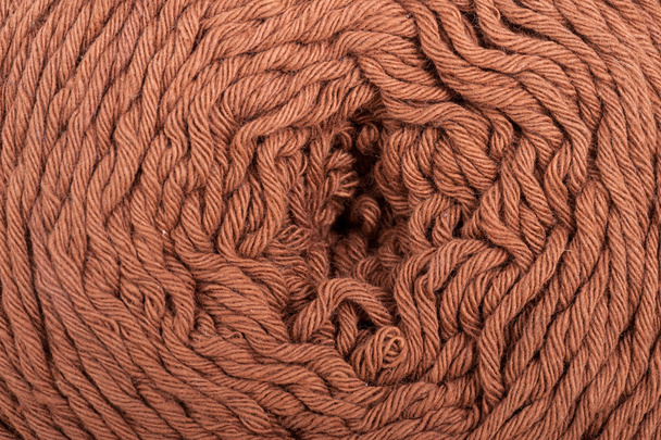 vlny hnědá příze pro pletení pozadí - Fotografie, Obrázek