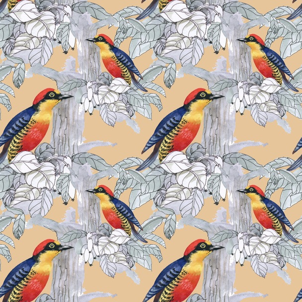 exotic birds background - Foto, Imagem