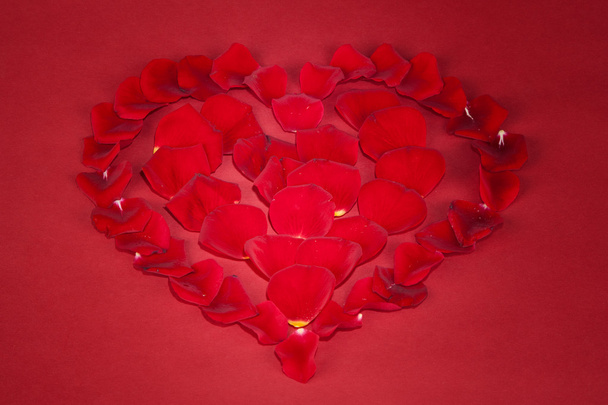 Heart made ​​of rose petals - Photo, Image