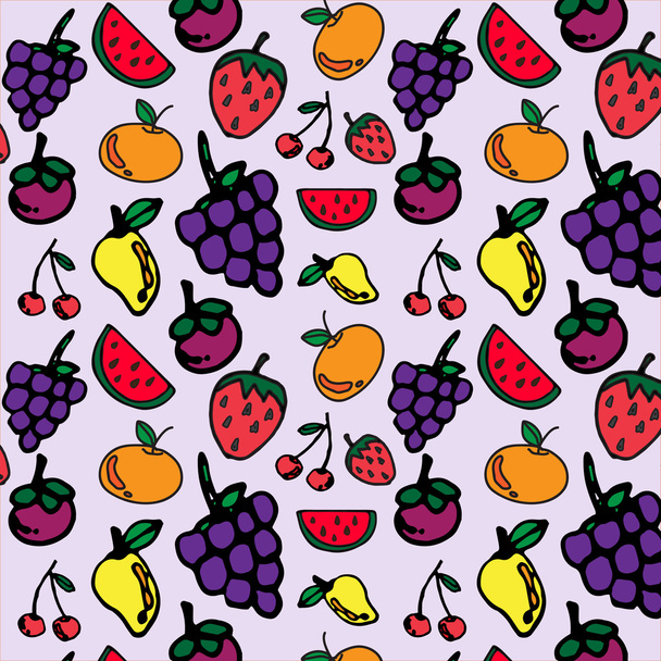 Fruits seamless pattern for your design - Vector, afbeelding
