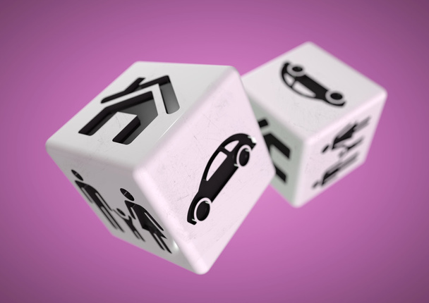 Concept for gambling addiction.  Gambling with your family, car - Photo, Image