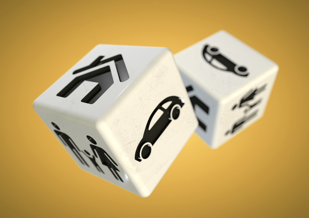 Concept for gambling addiction.  Gambling with your family, car - Photo, Image