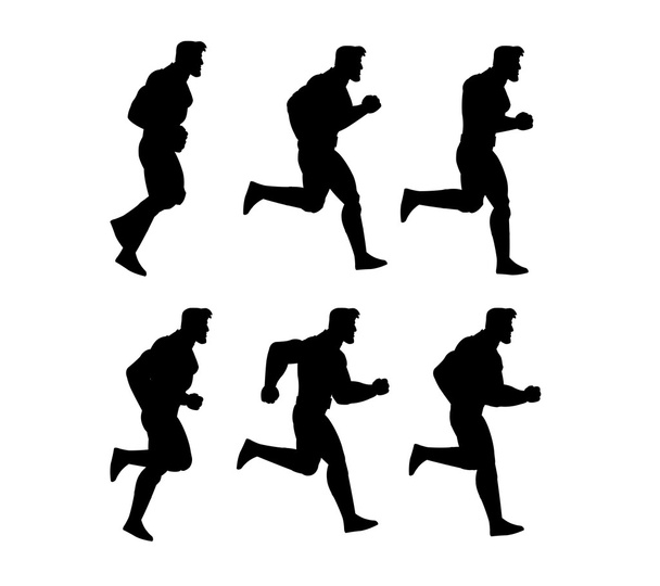 Running Man Silhouette Animation Sprite - Vector, Image