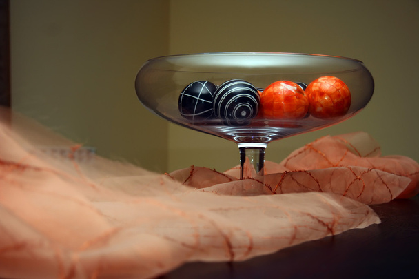 Glass with decorative balls - Foto, immagini