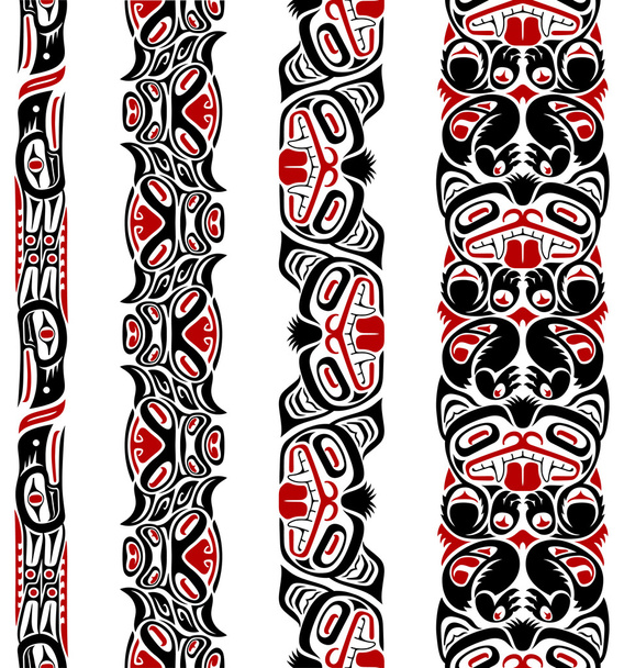Patrón sin costura estilo Haida
 - Vector, Imagen