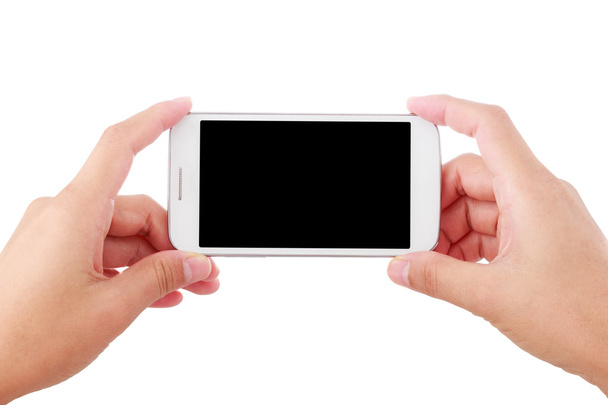 Female hand holding smartphone taking photo or video - Zdjęcie, obraz