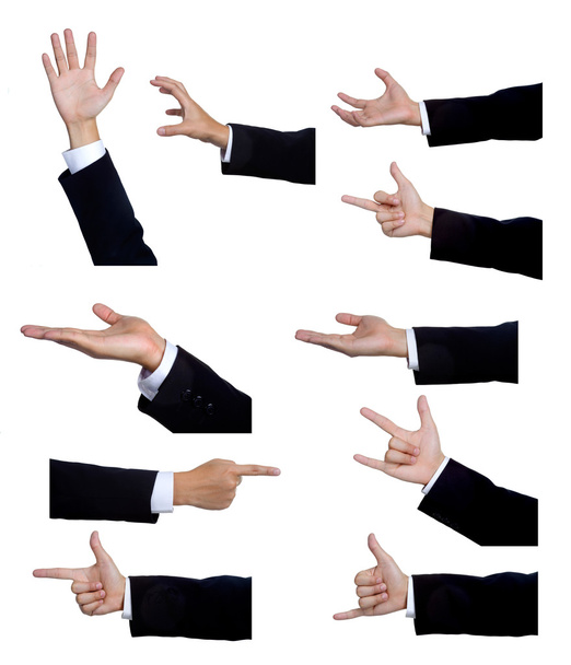 ensemble main montrant différents signes 10 combinaison d'action isolé
 - Photo, image