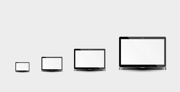 laptop in verschillende grootte - Vector, afbeelding