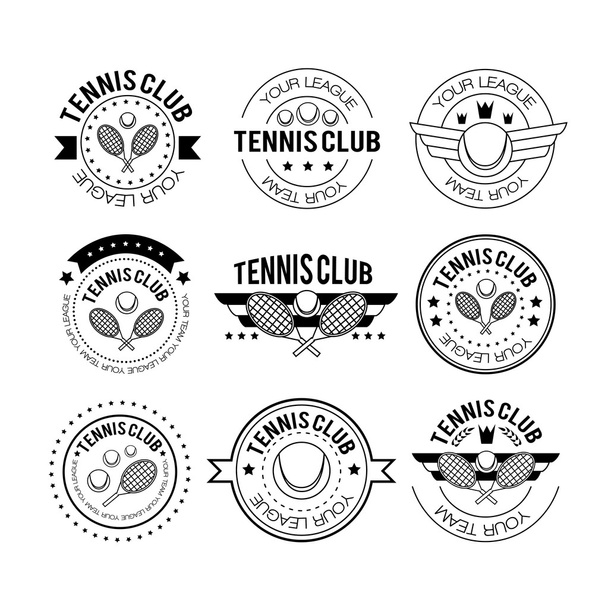 Tennis sporting vintage emblems - Vector, Image