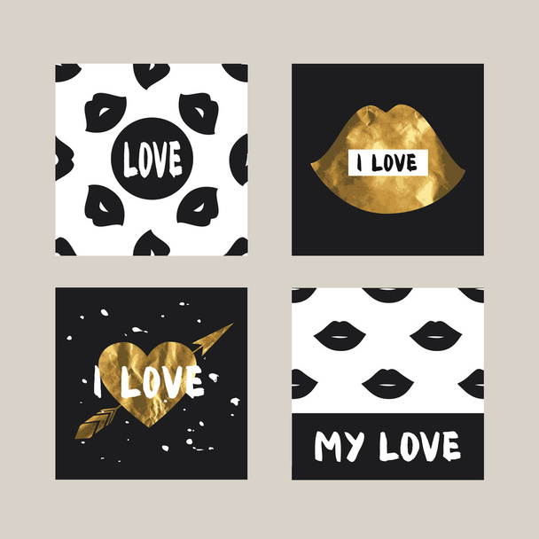 Cards with a trendy hipster print - Vector, Image