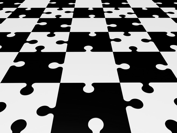 Fekete-fehér puzzle-darabokat - Fotó, kép