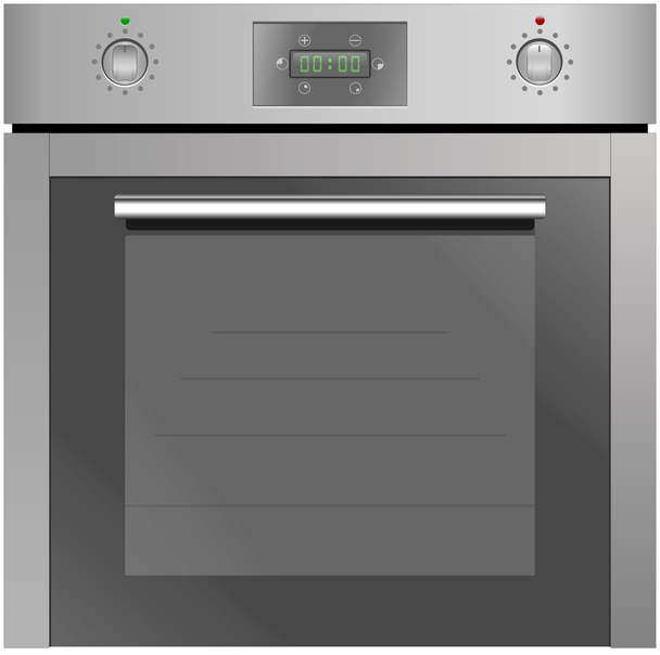 Electric oven gray - Vektor, Bild