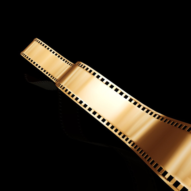 ゴールドの 35 mm フィルム - 写真・画像
