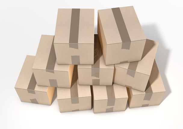 Pila de caja de cartón
 - Foto, Imagen