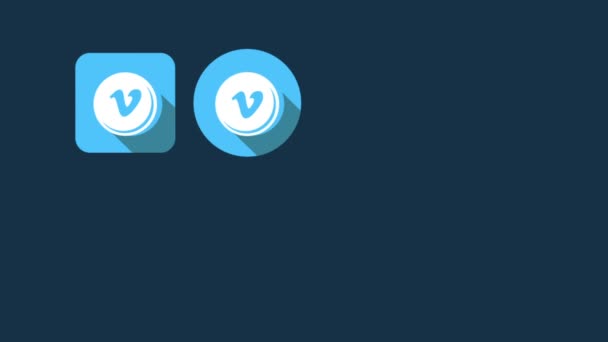 Flat Style Animated Social Icons. Vimeo and Youtube - Video