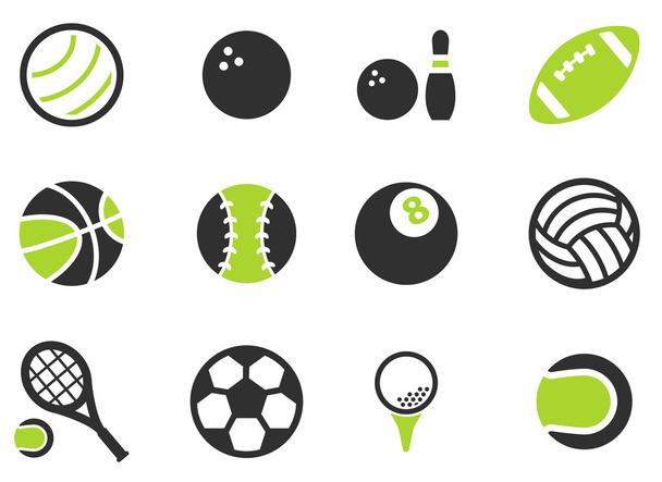 Sportovní míče jednoduše ikony - Vektor, obrázek