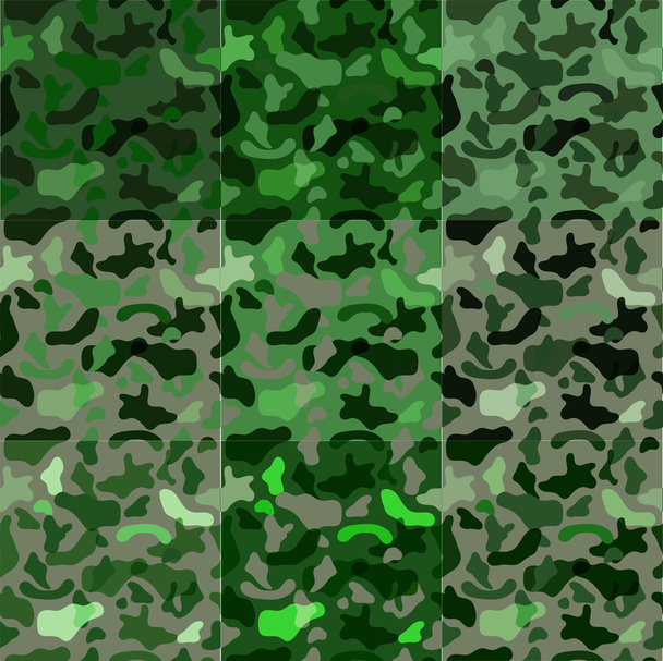 military camouflage fabric patterns - Vector, Image