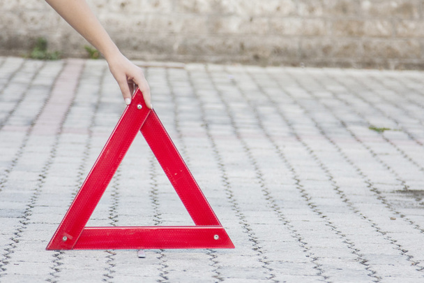 sürgősségi figyelmeztető háromszög - Fotó, kép