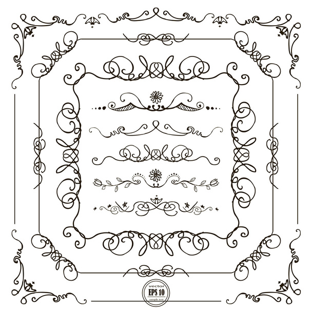 Doodle frame borders - Vector, Image