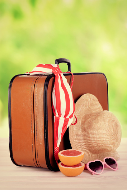 Suitcase and accessories for travelling  - Photo, Image