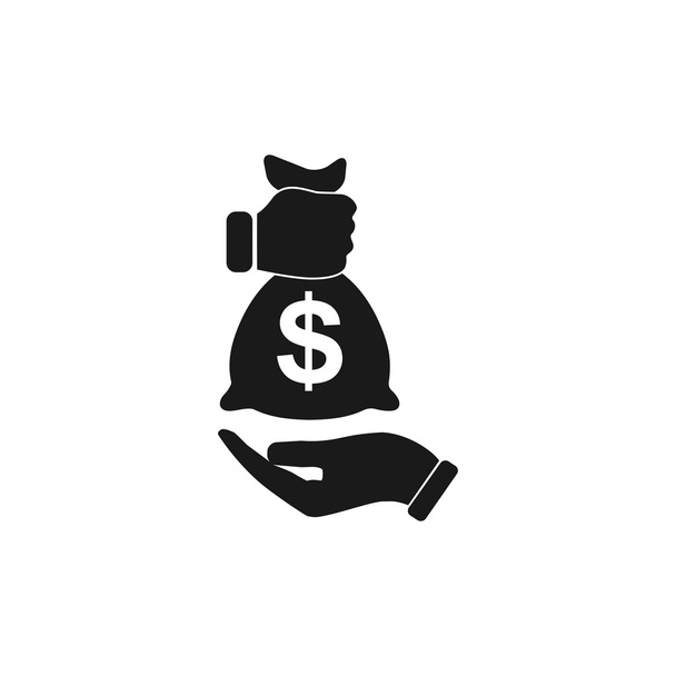 Pictografía del dinero en mano
 - Vector, imagen
