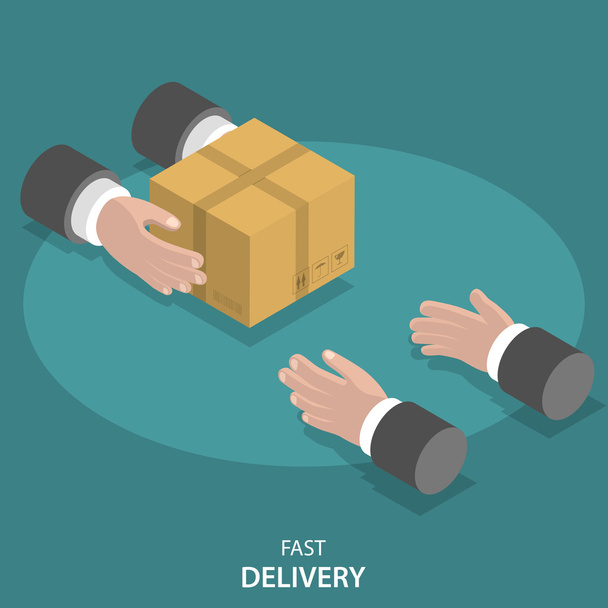 Fast goods delivery flat vector concept. - Vector, Image