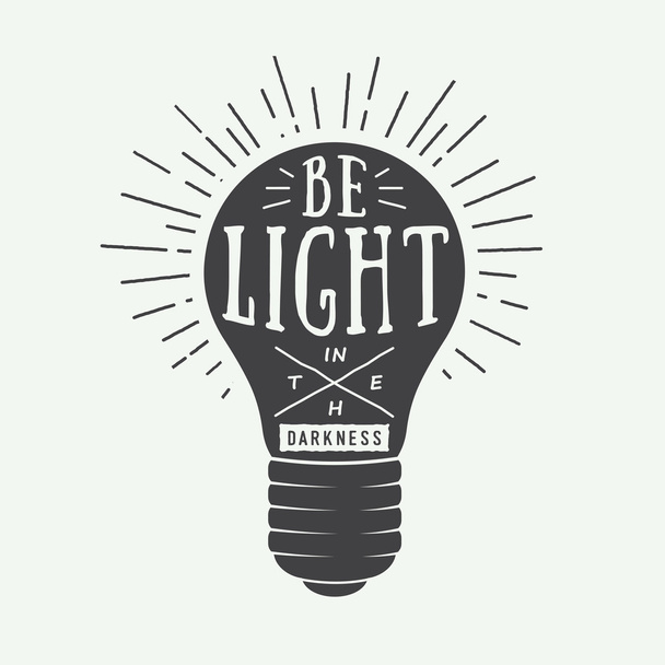 Vintage typography with lamp and motivation and inspiration - Vector, Image