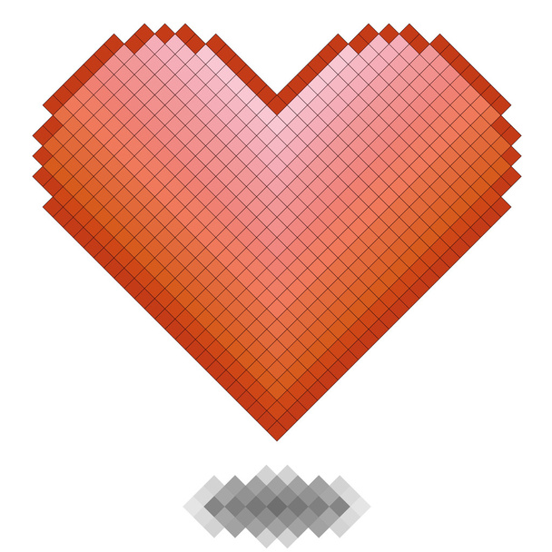 Red retro-like looking heart - Vector, Image