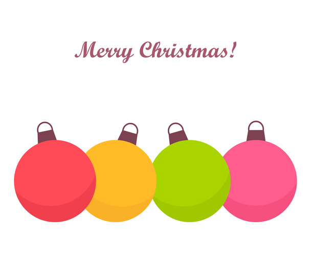Renkli Noel baubles kartı - Vektör, Görsel