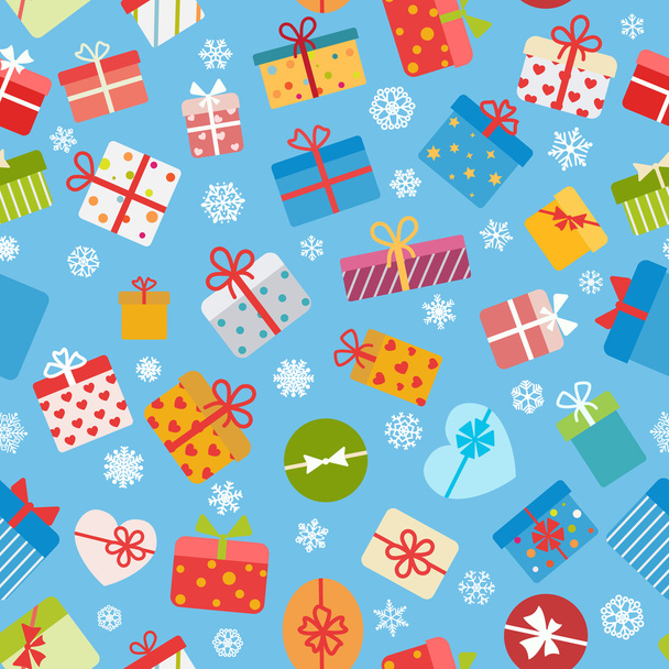 Seamless pattern of colorful gift boxes - Vector, Image