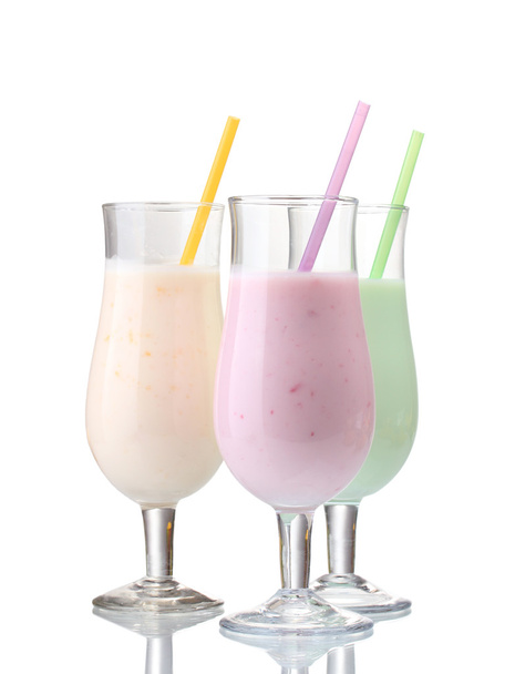 Milk shakes isolated on white - Foto, Imagem