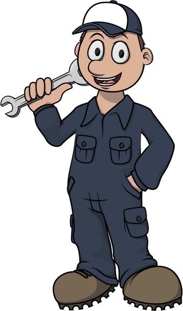 Mechanic boy cartoon - Vector, Image