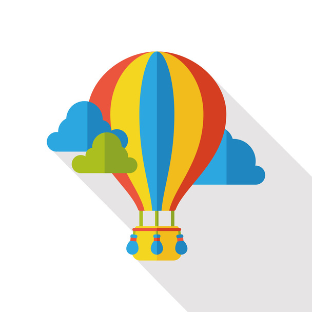 horkovzdušný balón plochý ikona - Vektor, obrázek