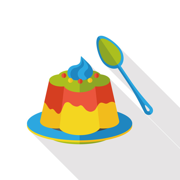 pudding jelly flat icon - Vector, Image