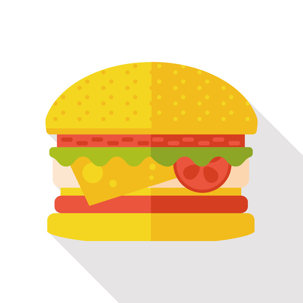 Hamburger icona piatta - Vettoriali, immagini