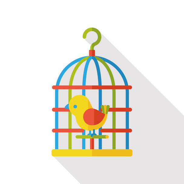 madár kalitka lapos ikon - Vektor, kép