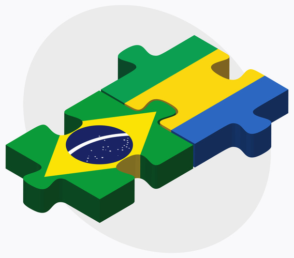 Bandeiras do brasil e do gabão
 - Vetor, Imagem