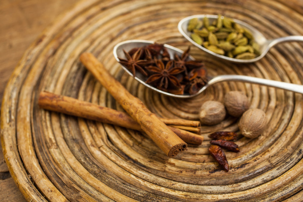 Spices on tray - Photo, Image